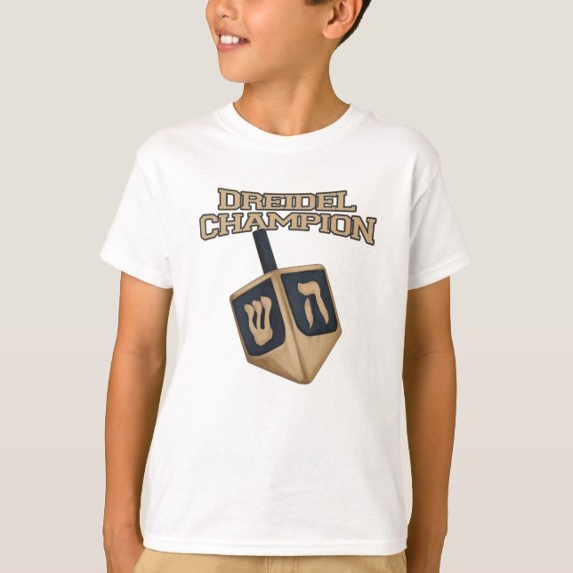 Roligten för familjen Funny Dreidel Champion Hanuk T Shirt (Framsida)