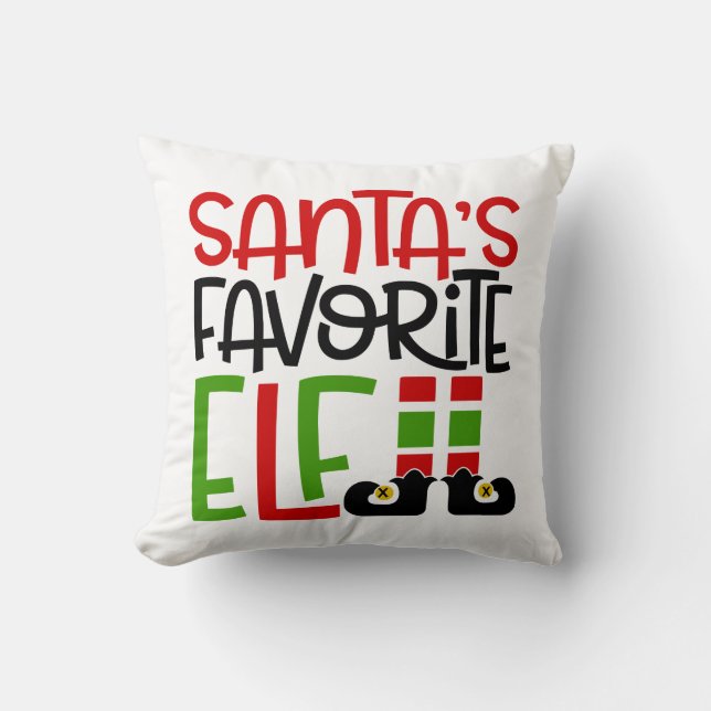 Roligten för jultomtens favoritfamilj Elf-Helgdag Kudde (Framsida)