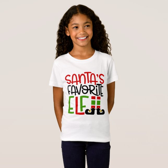 Roligten för jultomtens favoritfamilj Elf-Helgdag T Shirt (Hel framsida)