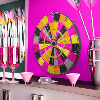 Roligten för spelrum i Shock rosa Black och Guld Darttavla