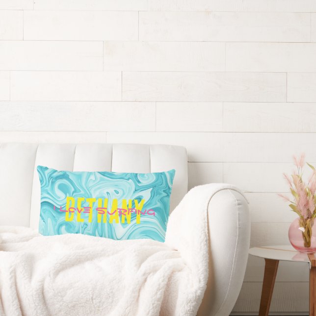 Roligten för strupING av havsviken NAMN i KÄRLEK Lumbarkudde (Soffa)