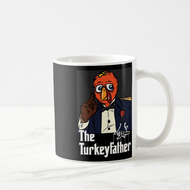 Roligten för Thanksgivingen Turkiet-far faller und Kaffemugg (Höger)