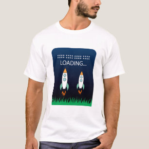 Roligten Fylld raketstart,Färgfull Sci-Fi-teknik T Shirt