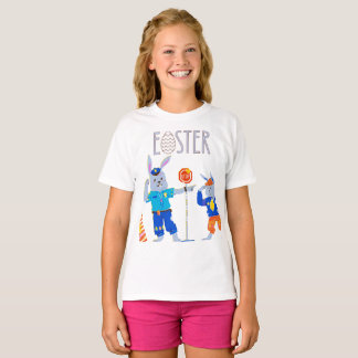 roligten "Glad påsk" Bunny Crossing Stop Sign T Shirt