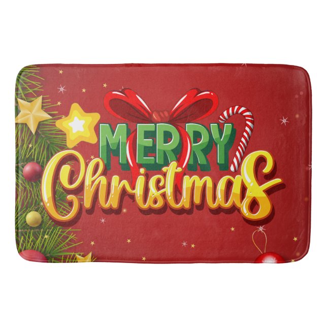 Roligten God jul Lycklig Julafton Red Grönt Helgda Badrumsmatta (Framsidan)