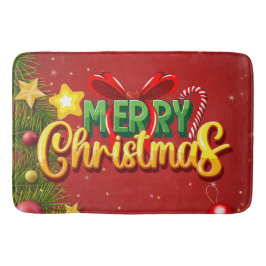 Roligten God jul Lycklig Julafton Red Grönt Helgda Badrumsmatta