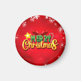 Roligten God jul Lycklig Julafton Red Grönt Helgda Magnet