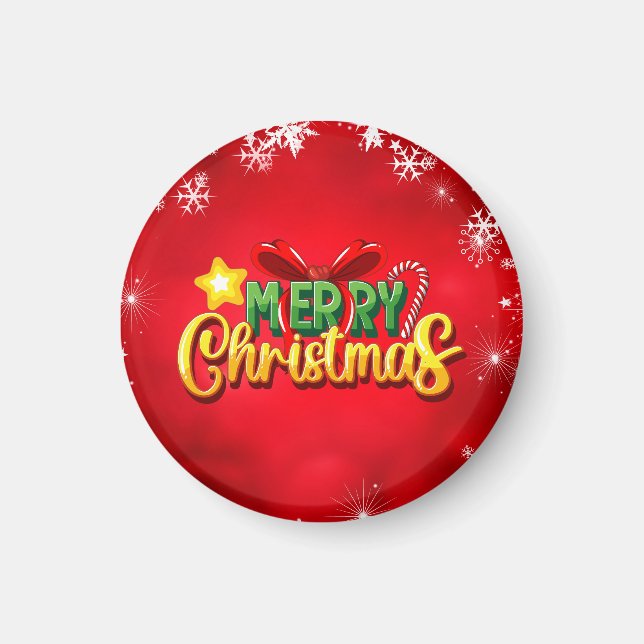 Roligten God jul Lycklig Julafton Red Grönt Helgda Magnet (Framsidan)