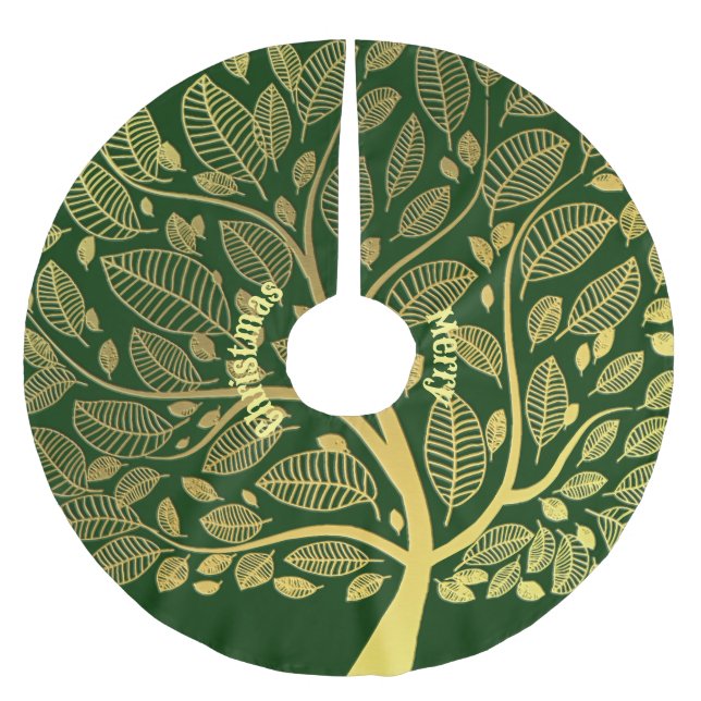 Roligten Golden Gren Greenery Foliage God jul Julgransmatta Borstad Polyester (Framsidan)