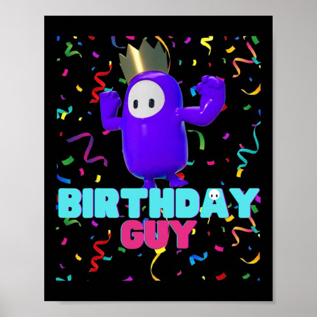 Roligten Guy Popular Video Game Themme Birthday Poster (Framsidan)