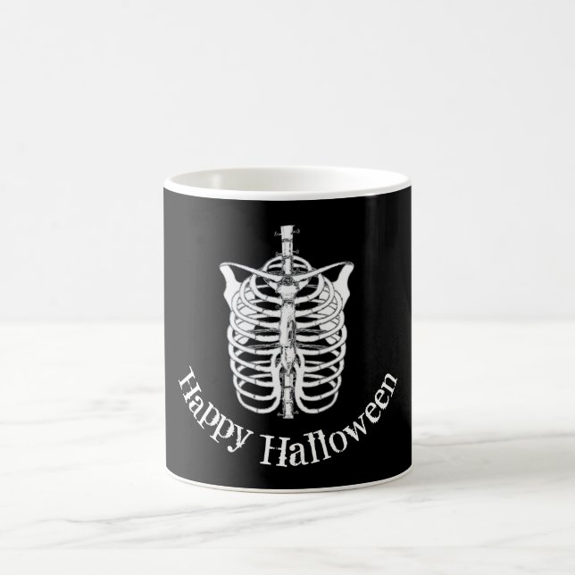 Roligten Happy halloween Spooky Scary Skeleton Kaffemugg (Center)