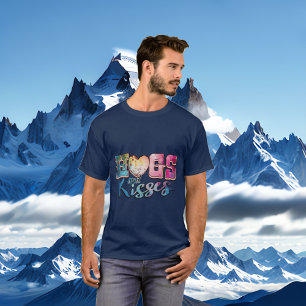 Roligten Hugs och Kisses Modern Romantic Valentine T Shirt