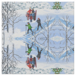 Roligten i Snö vid jul Tyg
