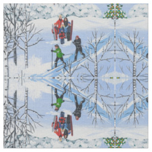 Roligten i Snö vid jul Tyg