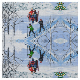 Roligten i Snö vid jul Tyg