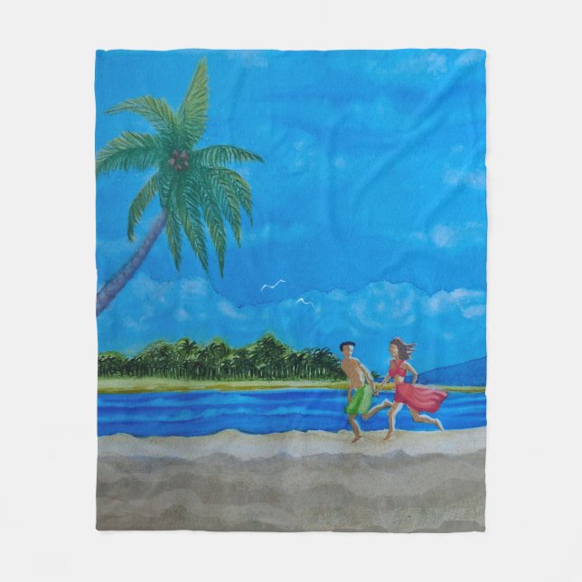 ROLIGTEN i SOL SPRINGA Fleecefilt (Framsidan)