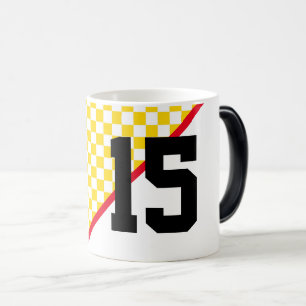 Roligten Idrottslag Red Guld Black Player Number A Magisk Mugg