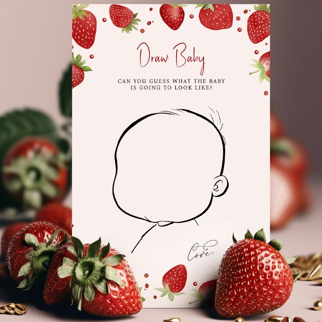 Roligten Jordgubbar Baby Shower Game Draw Baby (Skapare uppladdad)