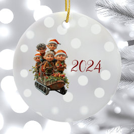 Roligten jul i Snö Ceramic Ornamic Julgransprydnad Keramik