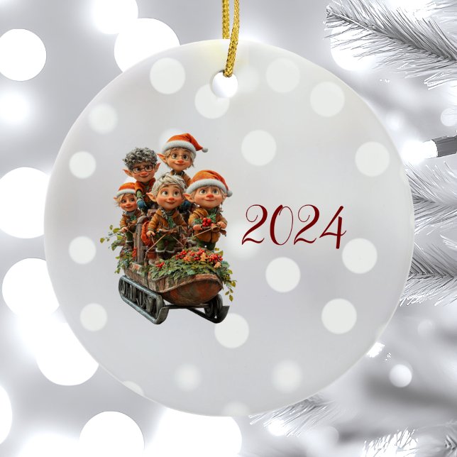 Roligten jul i Snö Ceramic Ornamic Julgransprydnad Keramik (Skapare uppladdad)