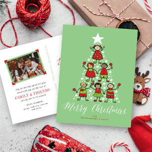 Roligten Julgran Kids i Merry and Bright Tecknad Helg Vykort