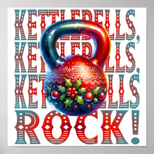 Roligten Kettlebells Sten jul Fitness Holidaday Poster