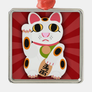 Roligten Meow Now Lucky Cat Character Julgransprydnad Metall