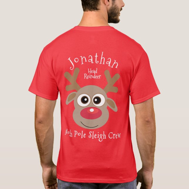 Roligten Modern Festive-julfamilj T Shirt (Baksida)