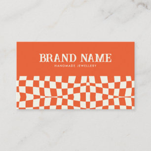Roligten orange Retro fet  Visitkort