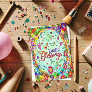 Roligten Påsk Blessings Whimsical Blommigt Inspiri Kort