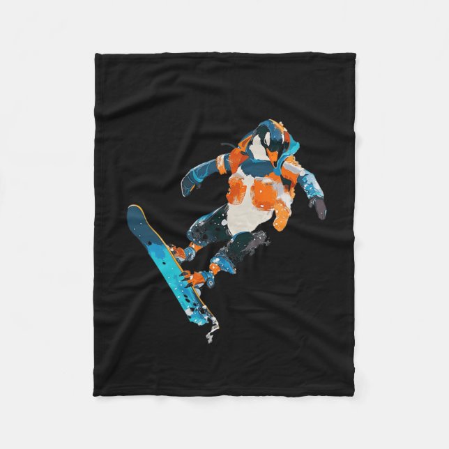 Roligten Penguin Winter Sports Fleecefilt (Framsidan)