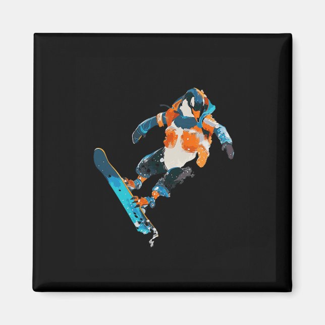 Roligten Penguin Winter Sports Magnet (Framsidan)
