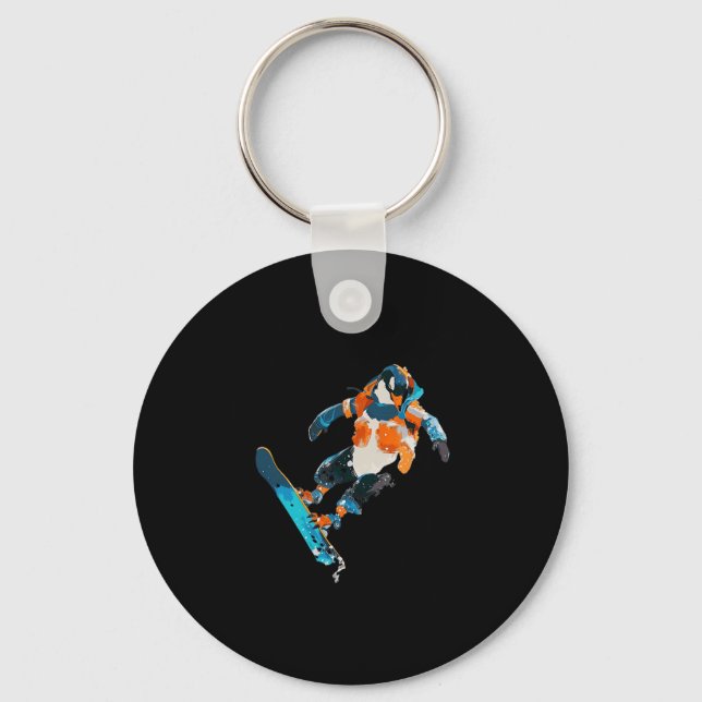 Roligten Penguin Winter Sports Nyckelring (Framsida)