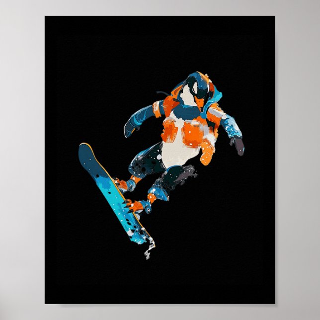 Roligten Penguin Winter Sports Poster (Framsidan)