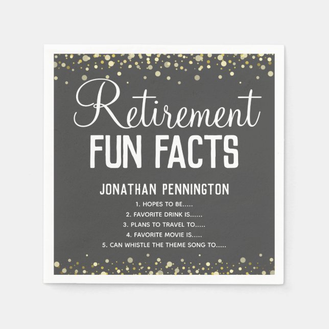 Roligten Pension Party Facts Unisex Confetti Napki Pappersservett (Framsidan)