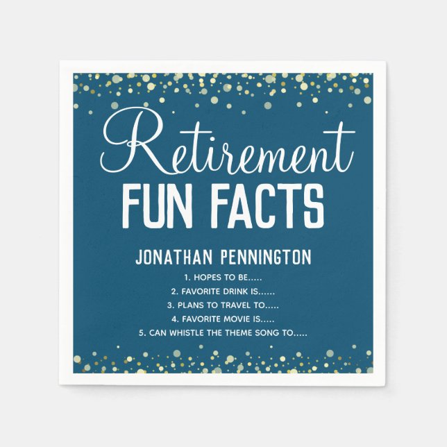 Roligten Pension Party Facts Unisex Confetti Napki Pappersservett (Framsidan)