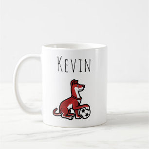 Roligten Personlig för Cute Soccer Hund Boys Kaffemugg