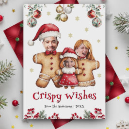 Roligten Photo Ansikte jul i familjen Gingerbröd Julkort