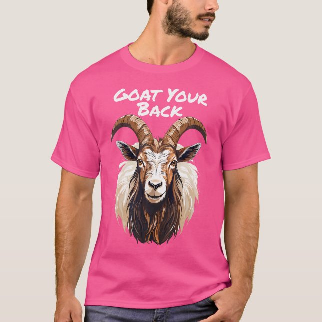 Roligten Pun Goat som stöder superskojet T Shirt (Framsida)