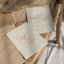 Roligten Retro-färgfull visuell Funky Unik Bröllop Spara Datumet