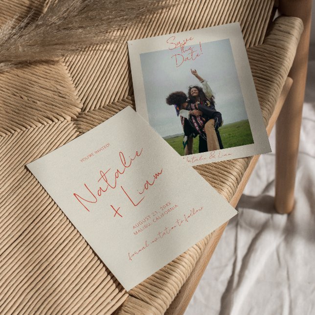 Roligten Retro-färgfull visuell Funky Unik Bröllop Spara Datumet (Skapare uppladdad)