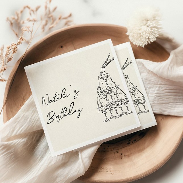 Roligten Retro Hand plockade Champagne Torn Pappersservett (Skapare uppladdad)