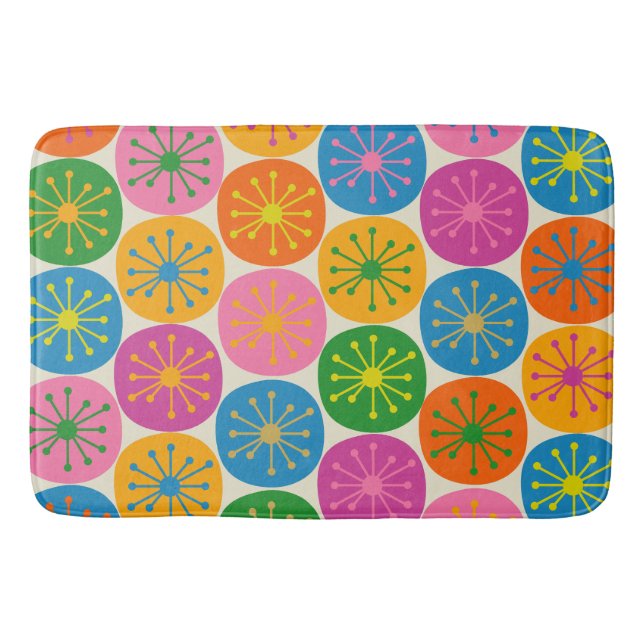 Roligten Retro Mönster i medelårhundradets moderna Badrumsmatta (Framsidan)