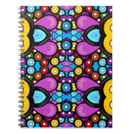 Roligten Retro Record Abstrakt Mönster Design Anteckningsbok Med Spiral