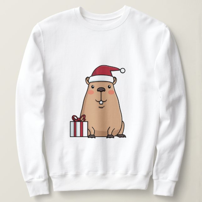 Roligten Santa Capybara Helgdag T Shirt (Design framsida)