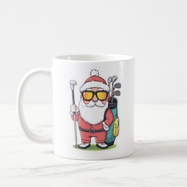 Roligten Santa Golfing jul Kaffemugg (Vänster)