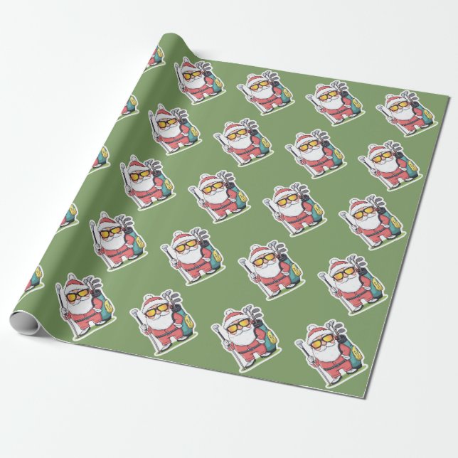 Roligten Santa Golfing jul Presentpapper (Utrullad)