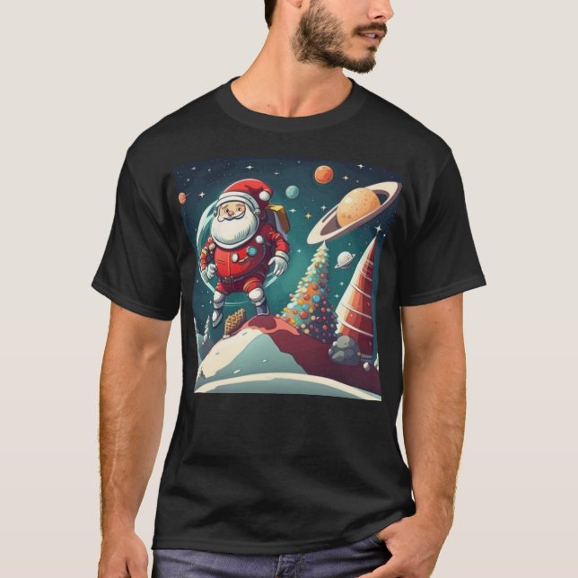 Roligten Santa in space T Shirt (Framsida)