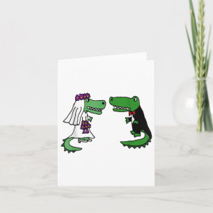 Roligten Smiletodayesses Bride and Groom Alligator Kort
