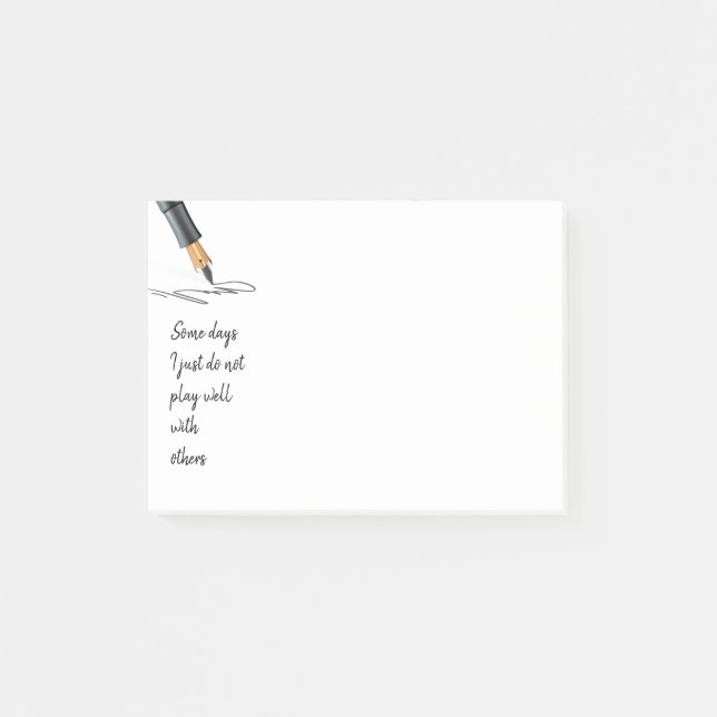 Roligten spelar inte bra med andra Humor i dag Post-it Block (Framsida)